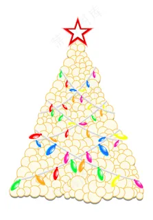 泡沫的圣诞树和装饰灯