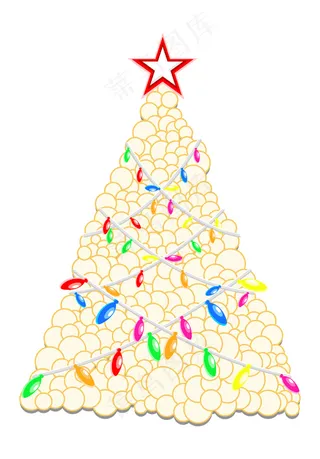 泡沫的圣诞树和装饰灯