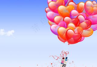 浪漫情人节心形PSD背景下载