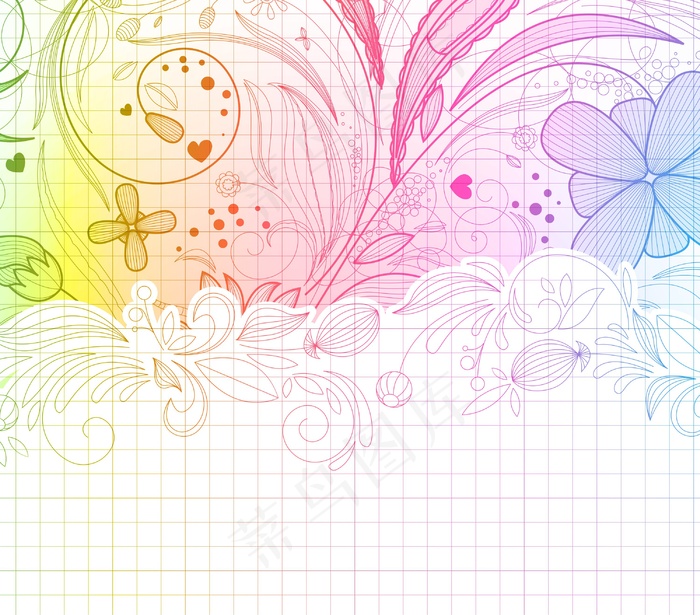 花的贺卡矢量插画eps,ai矢量模版下载