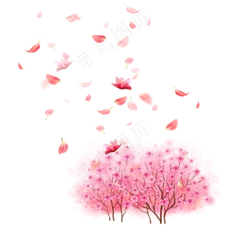 多款中国风水墨桃花PNG素材