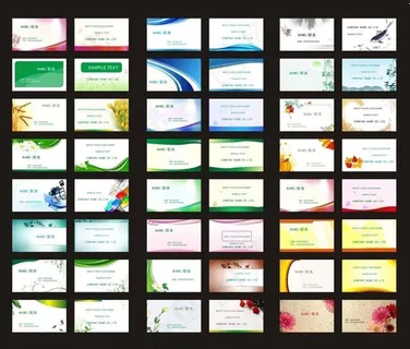 时尚彩色名片卡片模板设计矢量素材