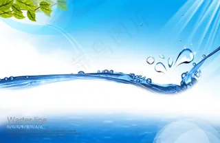 蓝色水花背景图片PSD分层素材