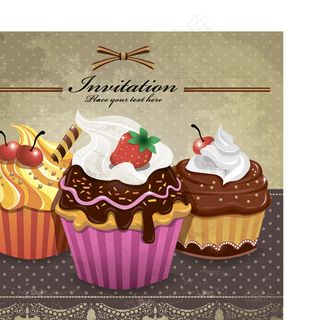 水果奶油蛋糕包装矢量素材