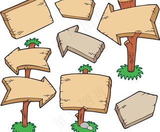 木板指示牌图片