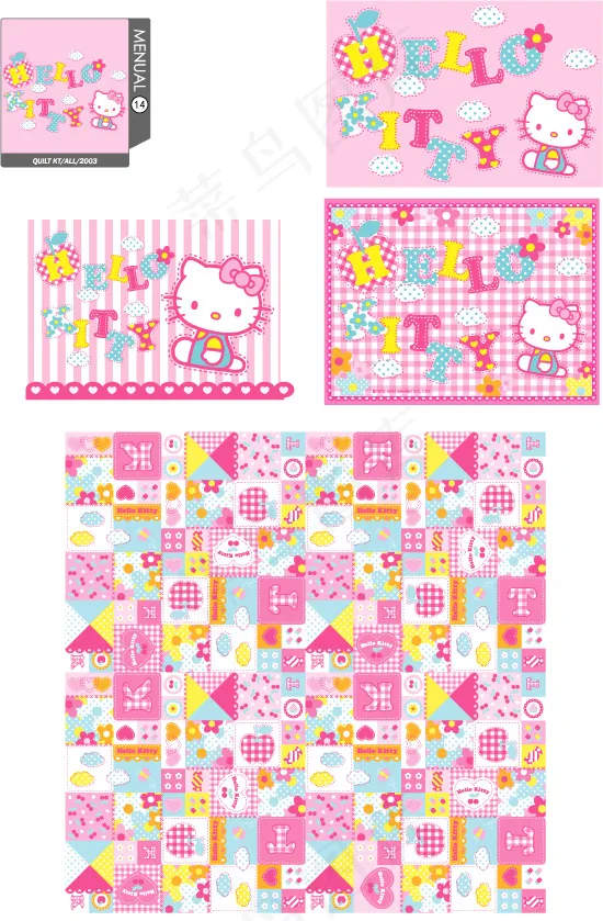 Hello Kitty图案包装设计...ai矢量模版下载