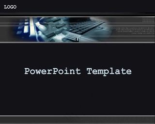 黑色酷炫键盘背景ppt模板