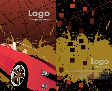 竖版汽车矢量酷炫名片模板PSD源文... 竖版汽车矢量酷炫名片模板PSD源文...