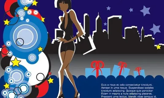 潮流时尚女性矢量素材图片