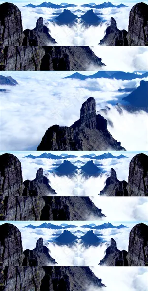 高清山峰云海自然风景视频