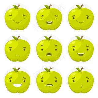 超可爱表情水果矢量素材大合集