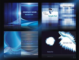 蓝色科技封面封底设计模板图片