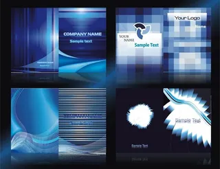 蓝色科技封面封底设计模板图片