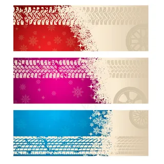 车轮纹理横幅矢量素材