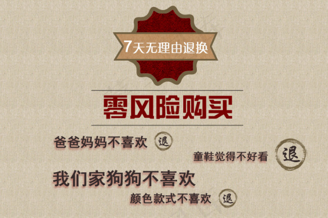 宝贝详情页7天无理由退货售后保障售...psd模版下载