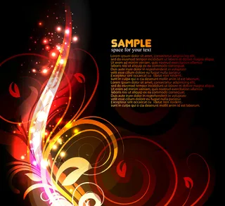 梦幻炫彩延伸花纹矢量素材