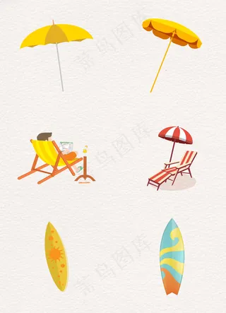 6款创意夏日沙滩度假矢量素材图片