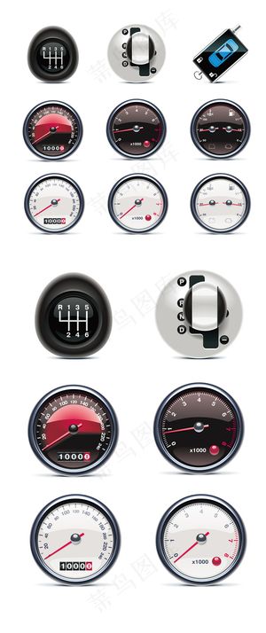 多款汽车配件立体图标矢量素材