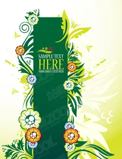 2种可爱的花卉元素矢量素材