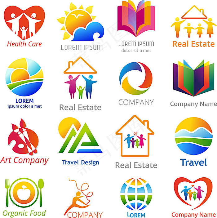 梦幻彩色logo图形eps,ai矢量模版下载