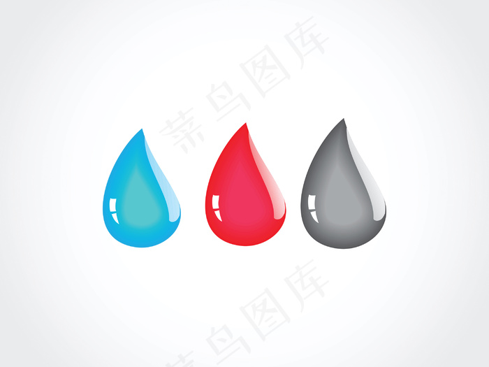 三液体向量集白色隔离eps,ai矢量模版下载