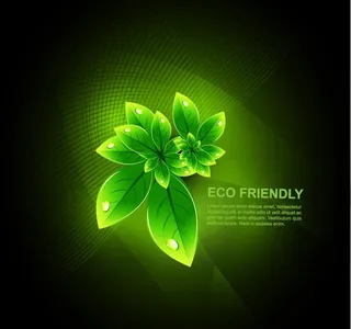 绿叶水珠水滴环保背景图片