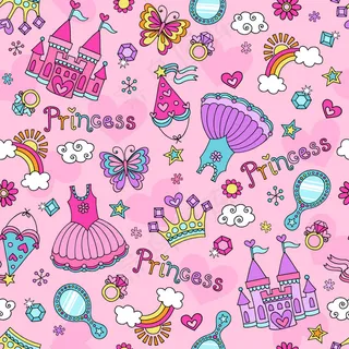可爱公主元素背景矢量素材
