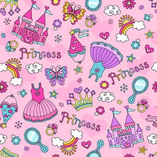 可爱公主元素背景矢量素材