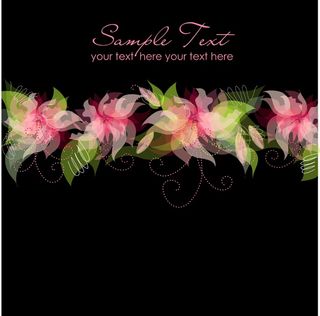 在黑色的背景上粉红色的花—