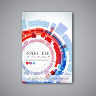 炫彩方形圆环宣传页图片