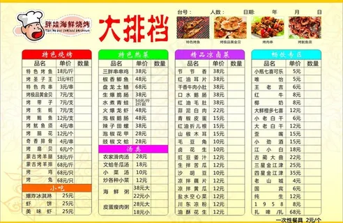 大排档菜单图片