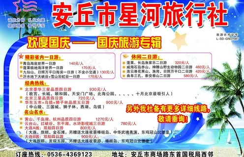 星河旅行社宣传单图片