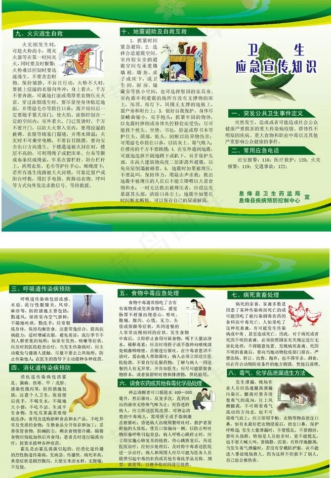 卫生宣传三折页图片ai矢量模版下载