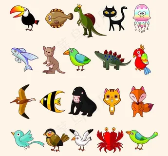 卡通动物图标图片