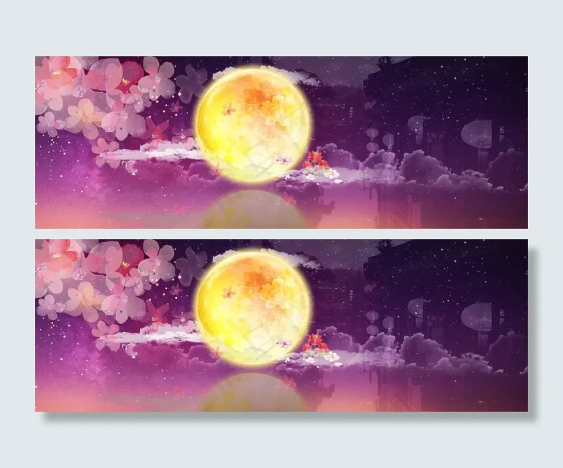 中秋节唯美手绘背景素材系列