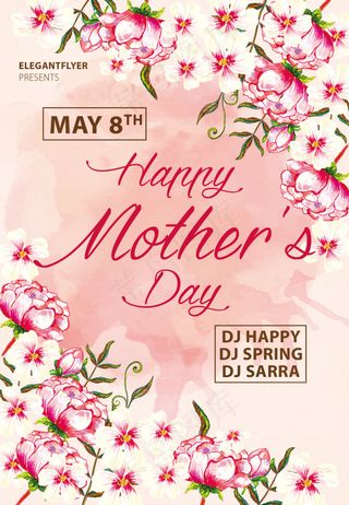 温馨浪漫母亲节海报