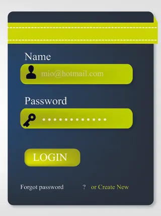 登录框应用接口设计矢量素材