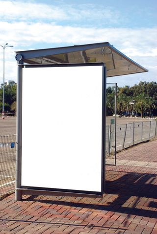 公交站牌空白广告牌图片
