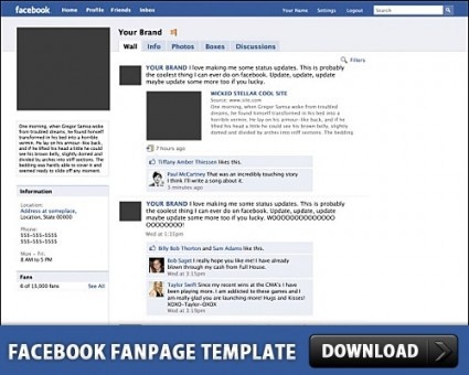 facebook粉丝免费PSD模板