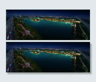 鸟瞰夜景效果图