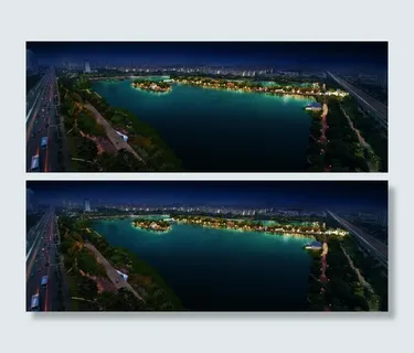 鸟瞰夜景效果图 鸟瞰夜景效果图