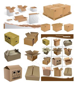 纸箱纸盒矢量素材