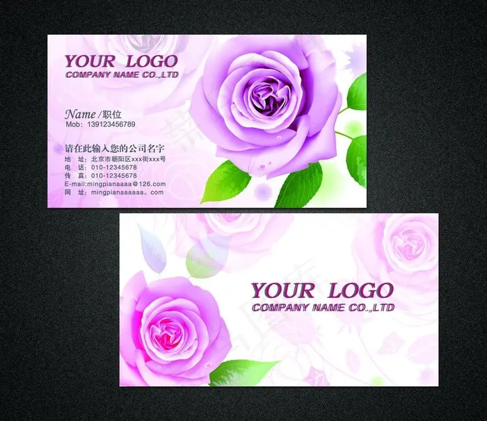 美容名片 淡雅名片图片ai矢量模版下载