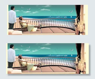 宽景阳台海景图片