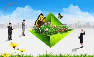 田园风光创意设计图片