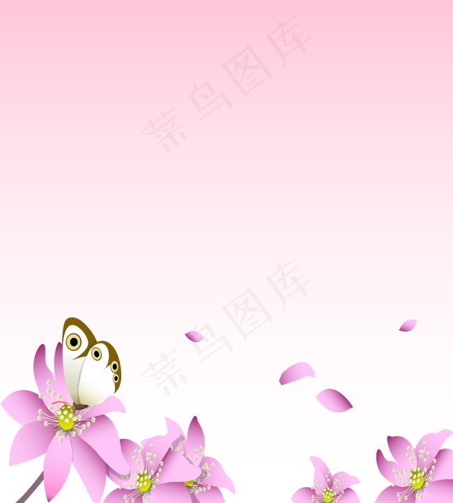 蝶恋花粉色浪漫时尚移门图