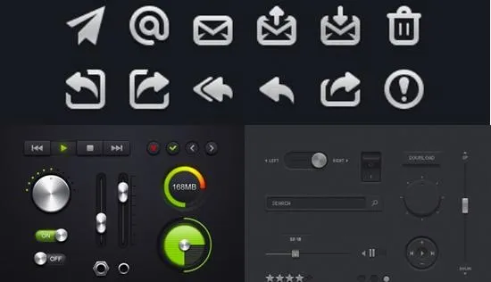 网页控件按钮元素PSD分层模