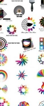 动态彩色徽标图案矢量