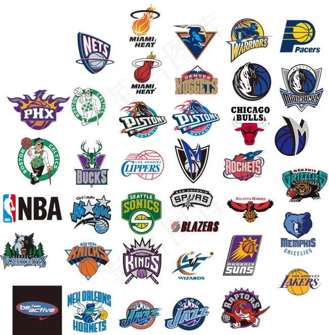 NBA篮球队标ai矢量模版下载