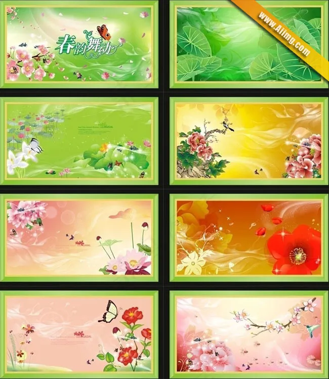 清新花朵风格展板背景矢量cdr矢量模版下载